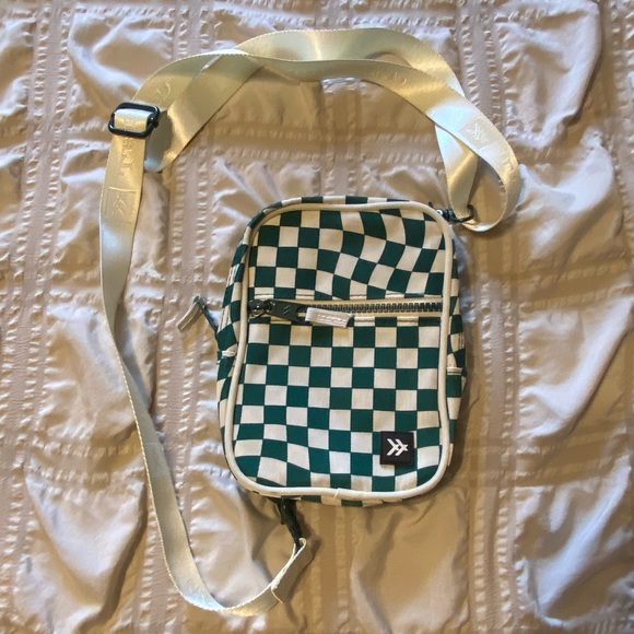 Thread Green & White Checkerboard Crossbody Shoulder Bag - Picture 2 of 6